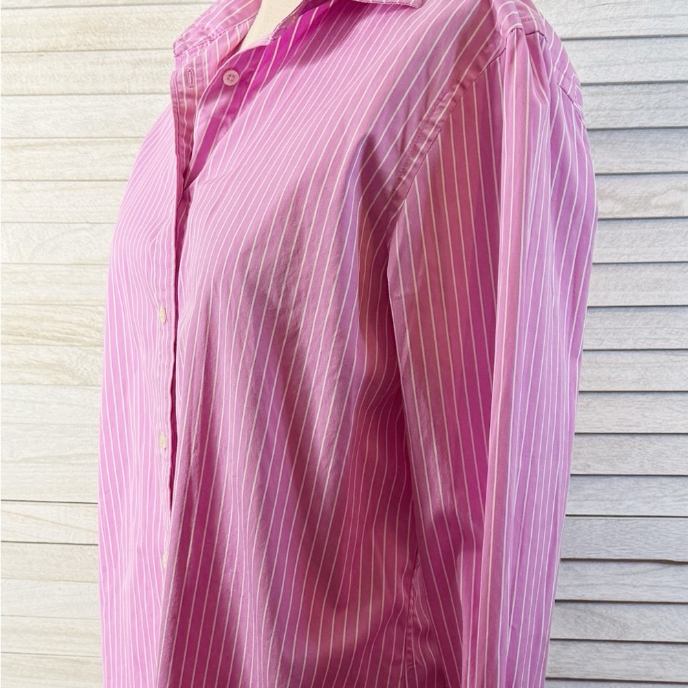 Lauren by RL Pink Striped Button-Up Shirt. Great Condition. Size Large - Picture 6 of 12